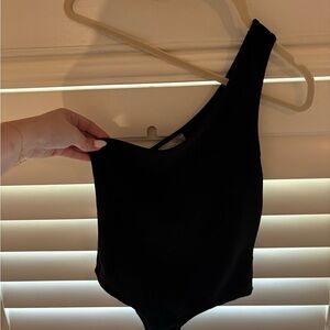 Black One-Shoulder Women's Top